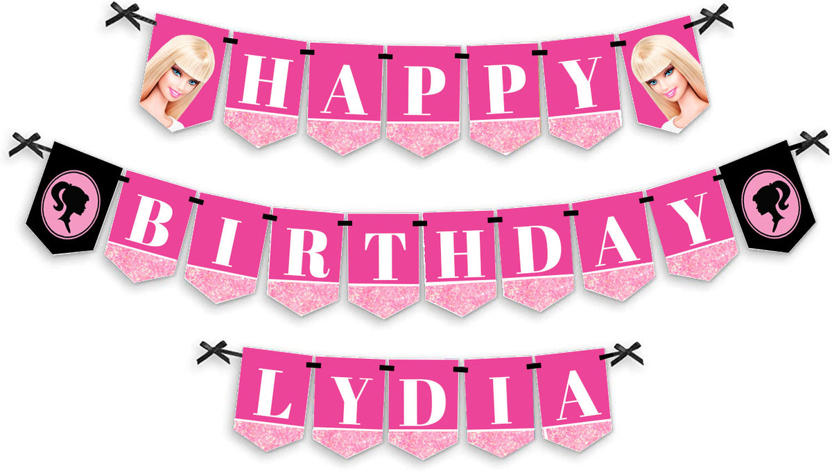 Custom Barbie Birthday Party Bunting Banner and Decorations – MATTEO PARTY custom-barbie-birthday-party-bunting-banner-and-decorations-matteo-party