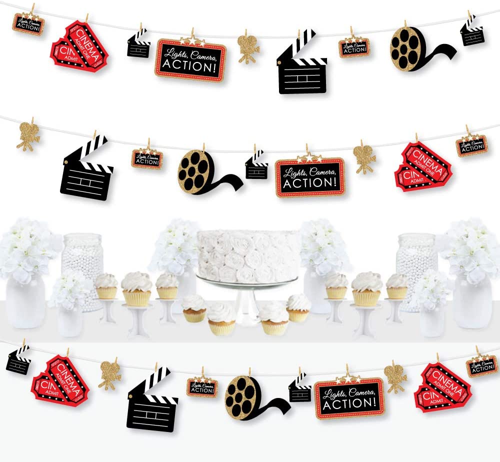 Red Carpet Hollywood - Movie Night Party DIY Decorations - Clothespin ...
