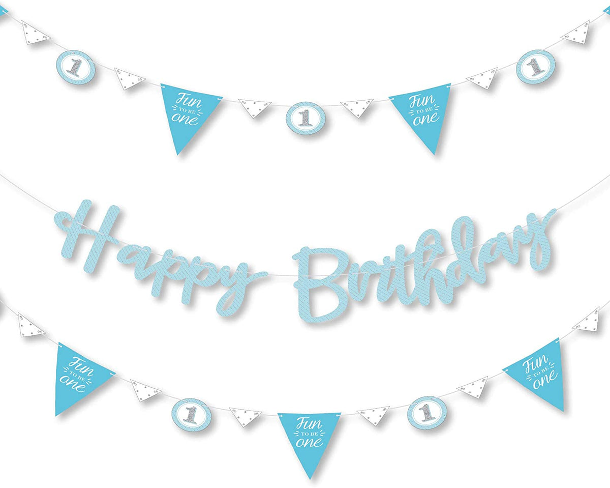 1st Birthday Boy - Fun to be One - First Birthday Party Letter Banner ...