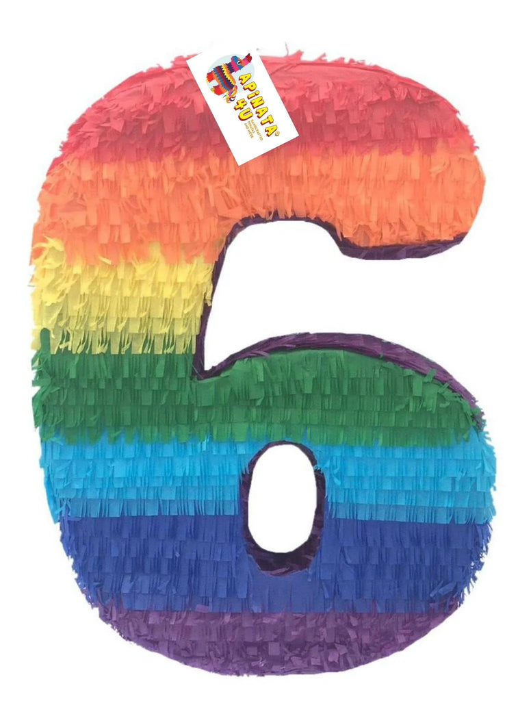 Number Six Pinata Rainbow Colors - Made in HK – MATTEO PARTY