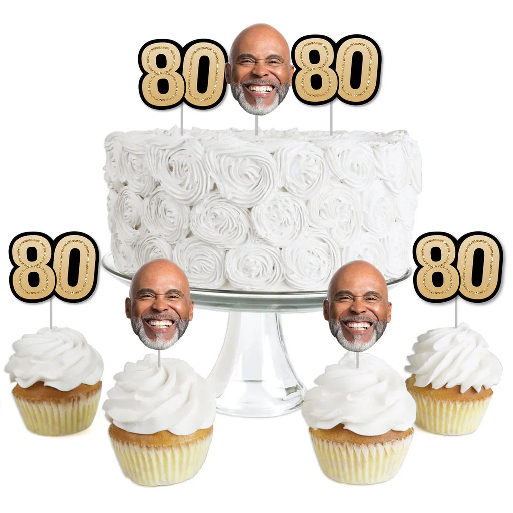Custom Fun Face 80th Birthday Treat Picks - 24 Ct – MATTEO PARTY
