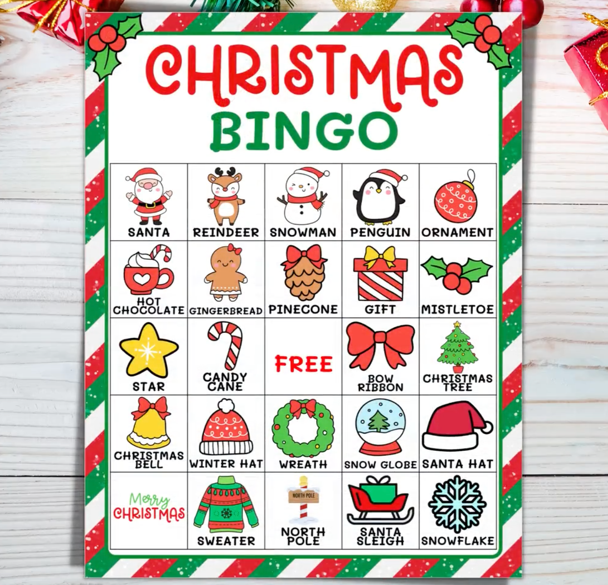 christmas bingo cards (50 unique cards) – matteo party