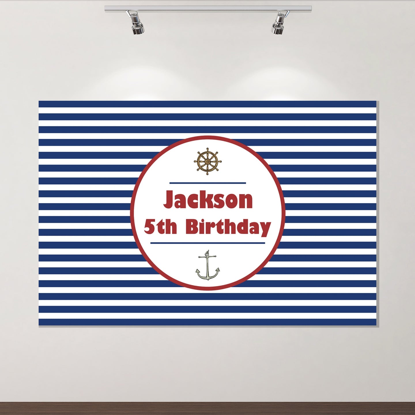 Custom Nautical Theme Birthday Poster Backdrop 60x40 Inch – MATTEO PARTY