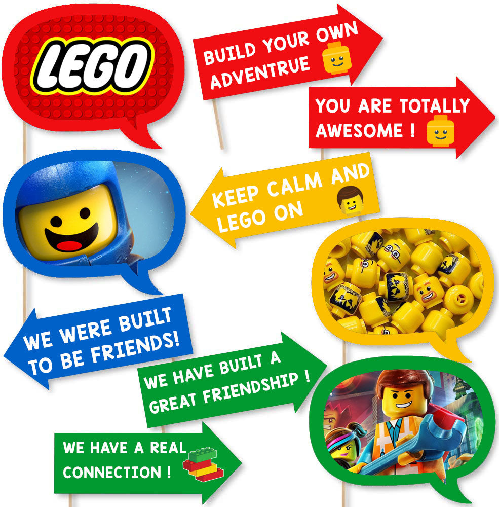 LEGO Party or Birthday Party Photo Booth Props Kit - 10 Piece – MATTEO PARTY lego-party-or-birthday-party-photo-booth-props-kit-10-piece-matteo-party