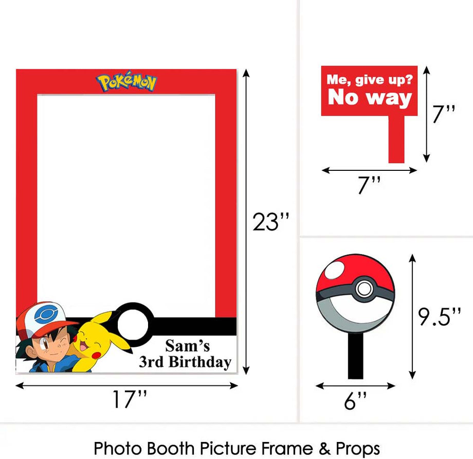 pokemon card photo prop Pokemon Party or Birthday Party Selfie Photo Booth Picture Frame and P –  MATTEO PARTY