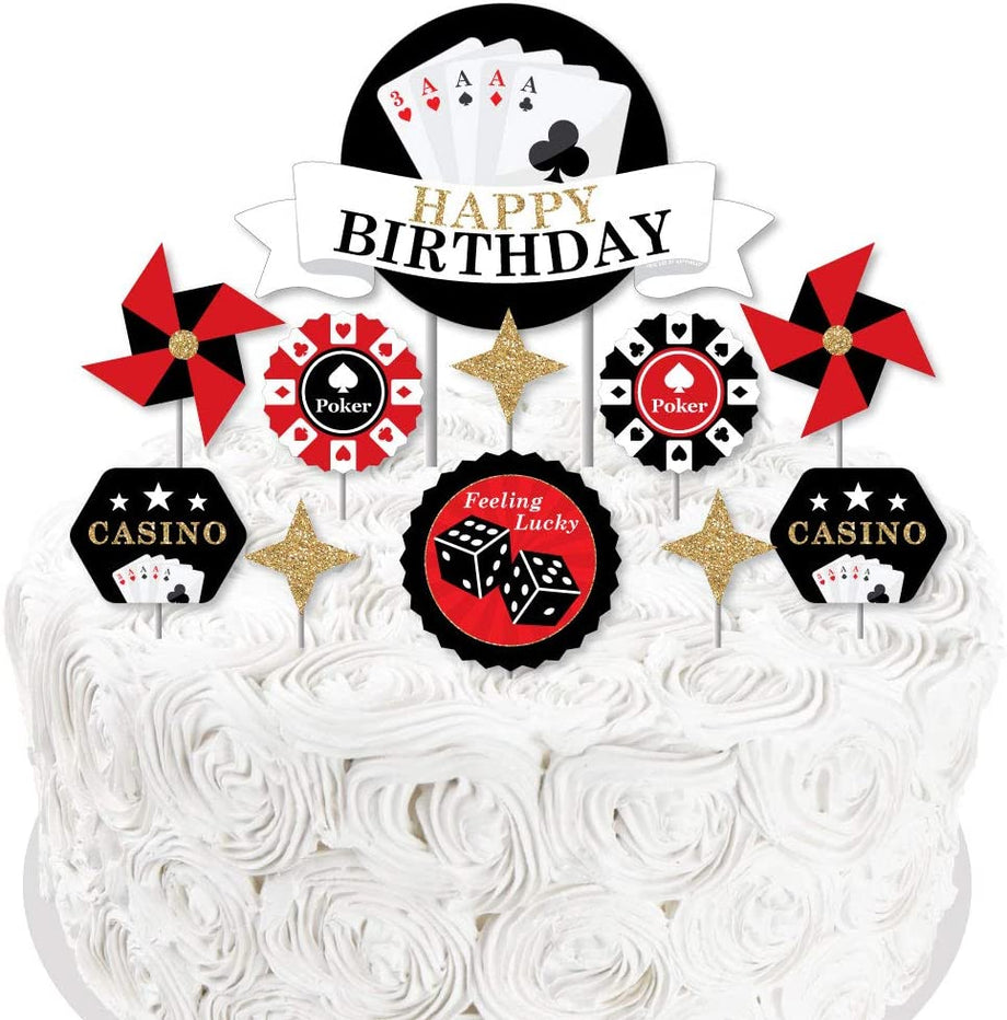 Personalized Las Vegas Sign LED Acrylic Birthday Cake Topper 