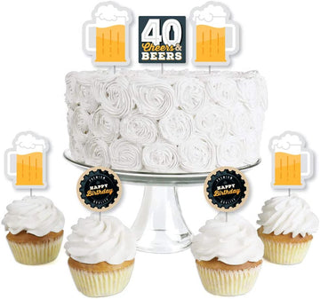 Cheers & Beers To 30 Years Birthday Kit - 6 Beer Bottle Labels, Neck Labels & 1 Kraft Paper Carrier