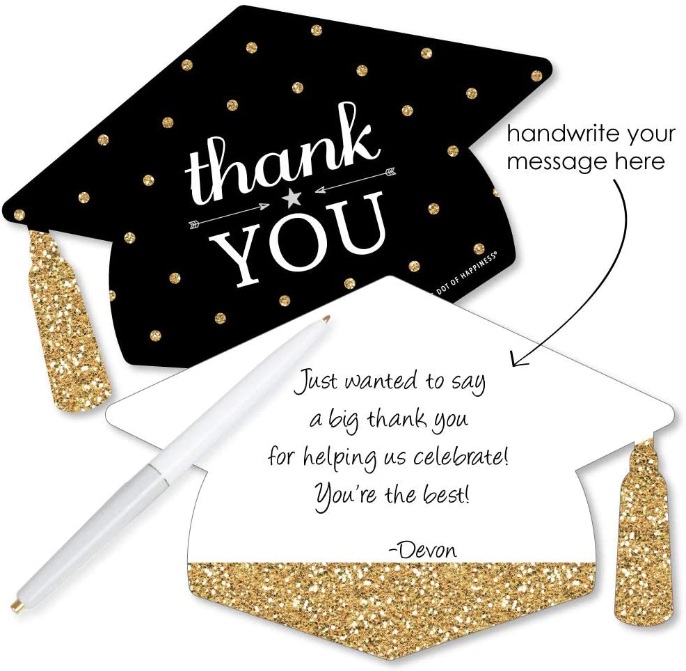 Gold - Tassel Worth The Hassle - Shaped Thank You Cards