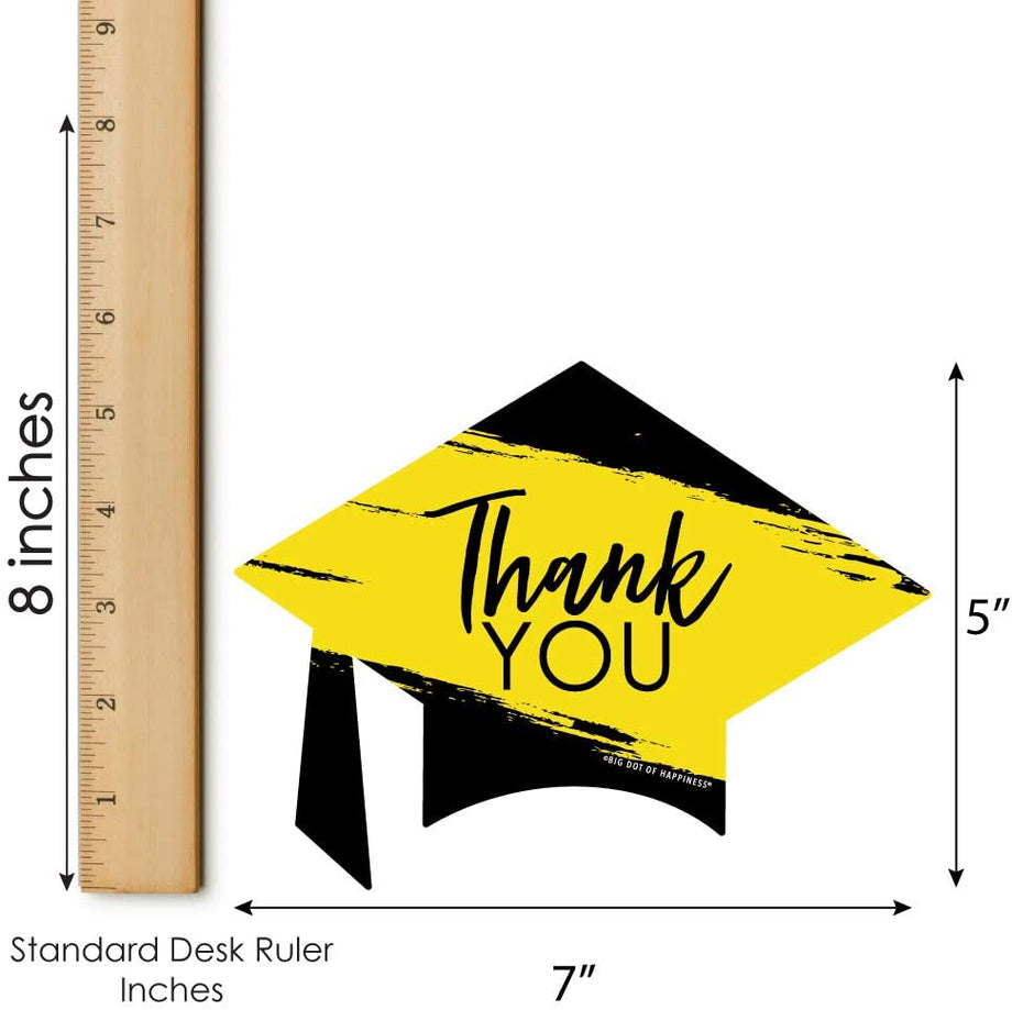 thank you cards grad party Yellow Grad - Best is Yet to Come - Shaped Thank You Cards