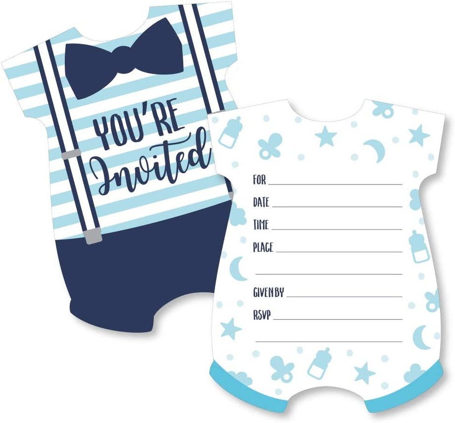 It's a Boy - Shaped Fill-In Invitations - Blue Baby Shower Invitation –  MATTEO PARTY, image size:920x857
