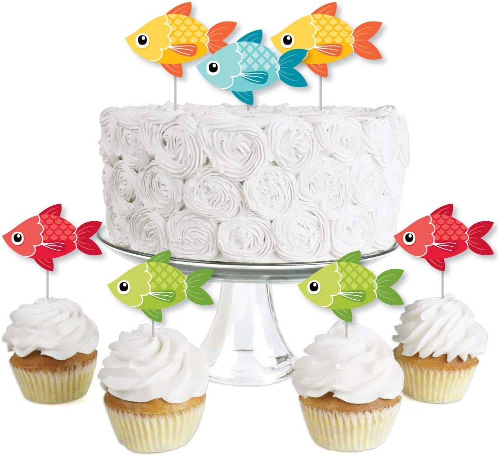 Let's Go Fishing - Dessert Cupcake Toppers - Fish Themed Birthday