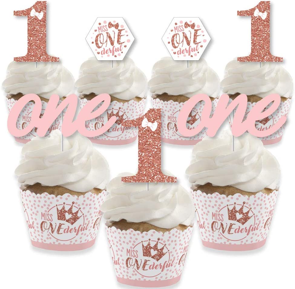 1st Birthday Little Miss Onederful - One Shaped Decorations DIY Girl First Birthday  Party Essentials - Set of 20 | BigDotOfHappiness.com – Big Dot of Happiness  LLC