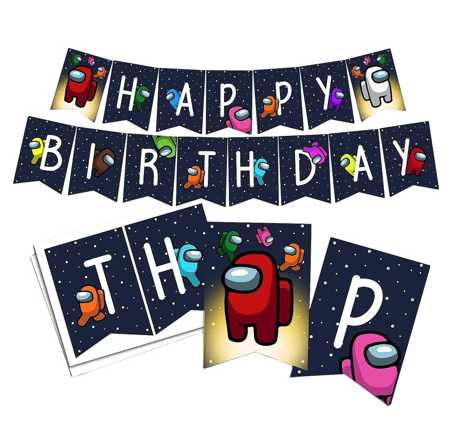 Custom Name Among Us Happy Birthday Bunting – MATTEO PARTY