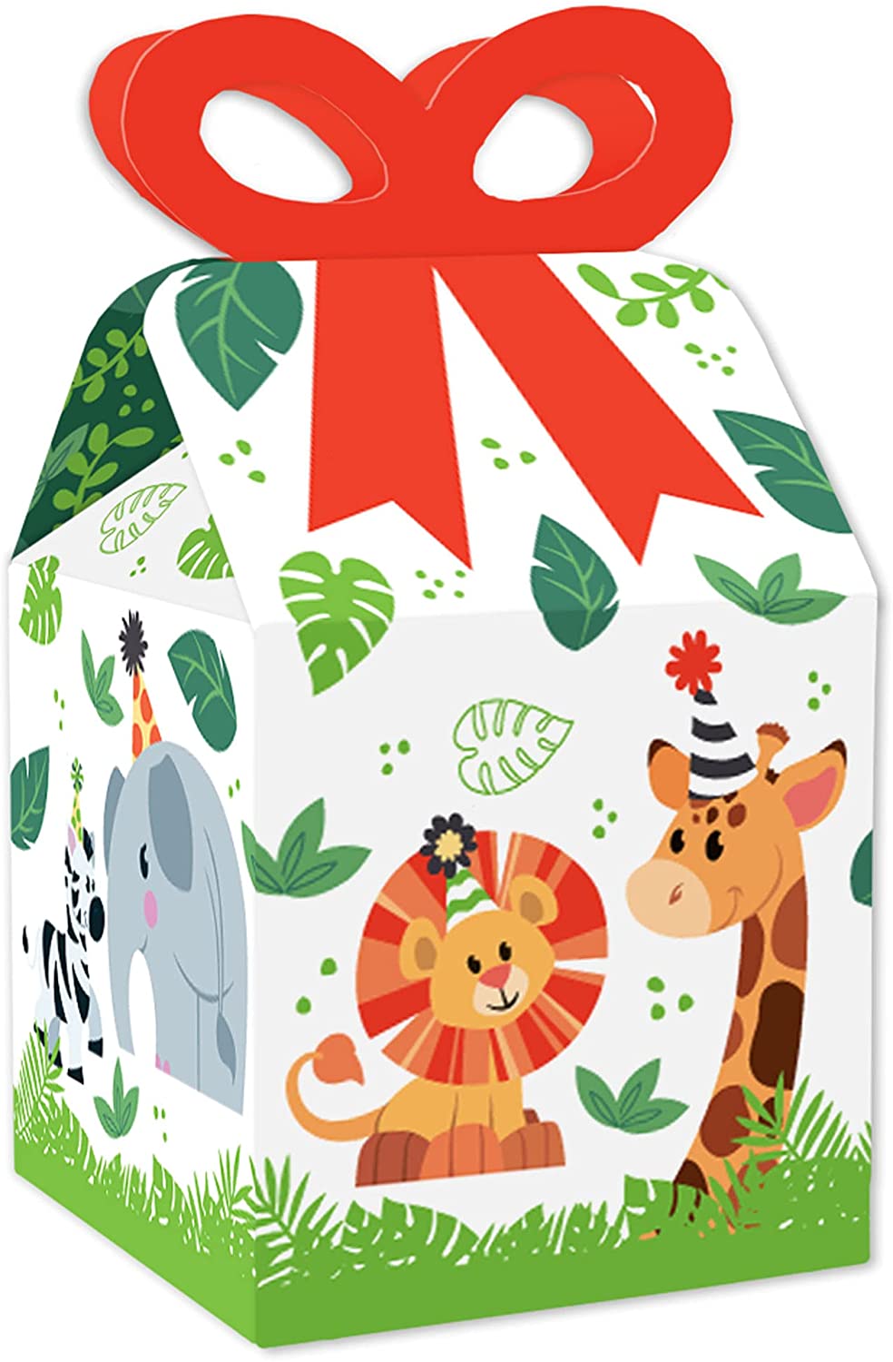 Jungle Party Animals Square Favor Gift Boxes Safari Zoo Animal