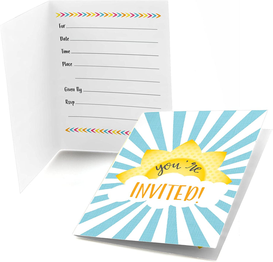 You Are My Sunshine - Fill-In Baby Shower or Birthday Party Invitation –  MATTEO PARTY, image size:920x883