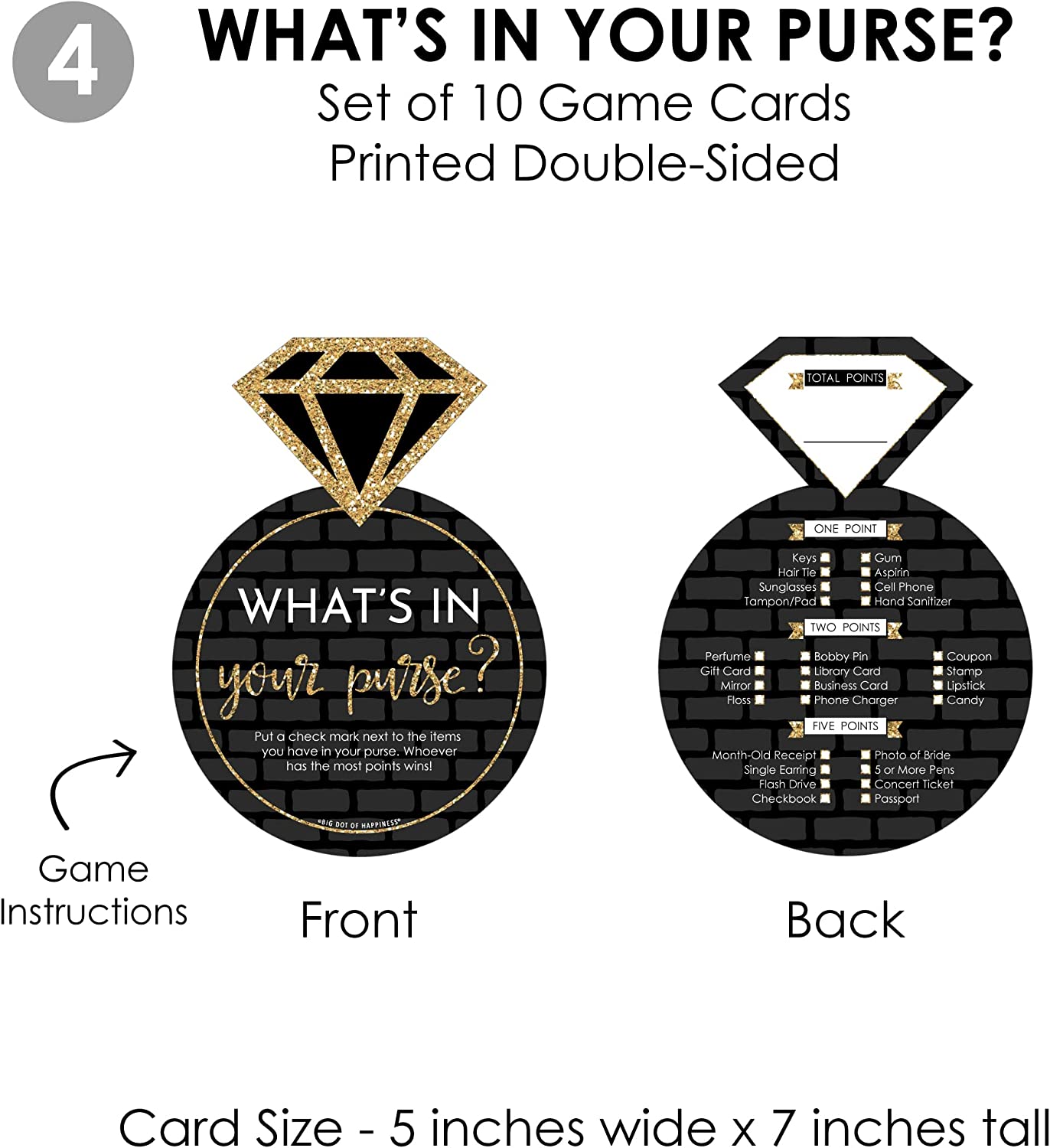 Nash Bash Bridal Shower Games Bundle - 4 Fun Games For Nashville-Themed Parties | Who Knows The Bride Best, Bride Or Groom Quiz, What’s In Your Purse & Love