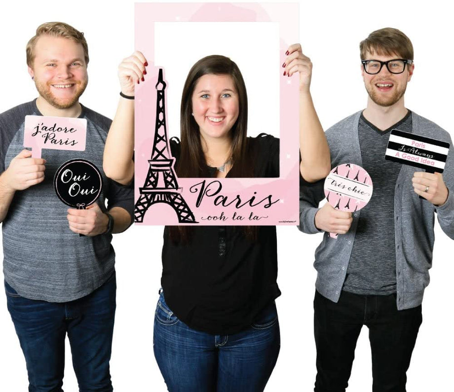 Souvenir Paris 30 Pcs Paris Photo Props Paris Party Photo Booth Props Kit Décoration Sur Le Thème De Paris Français Photo Booth Props, Tour Eiffel, Pour Oh La La Baby Shower Anniversaire