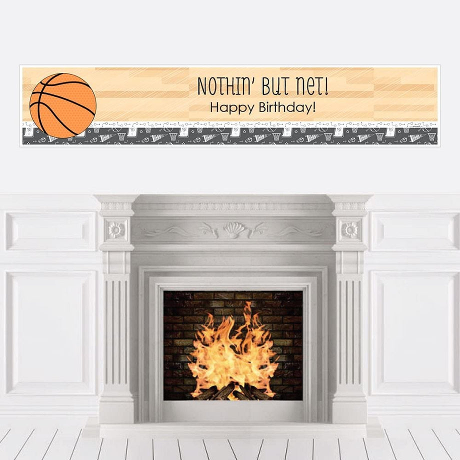 Nothin' But Net Basketball Birthday Bunting Banner - Happy Birthday Party Decor - View #6