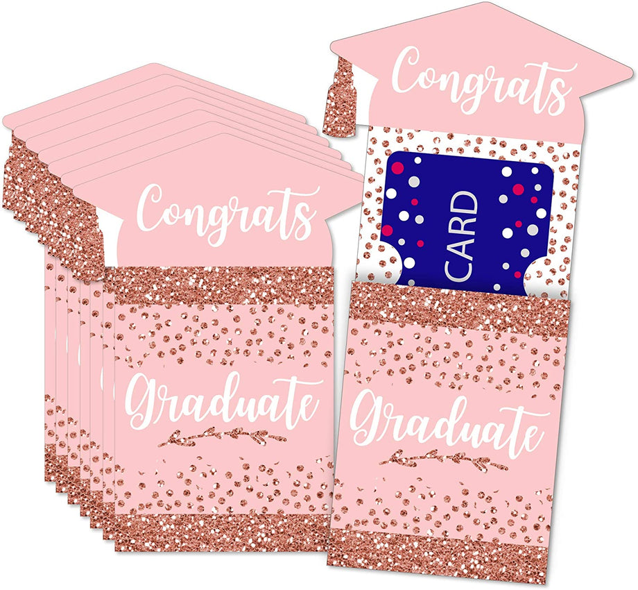 Rose Gold Grad - Graduation Party Money and Gift Card Sleeves