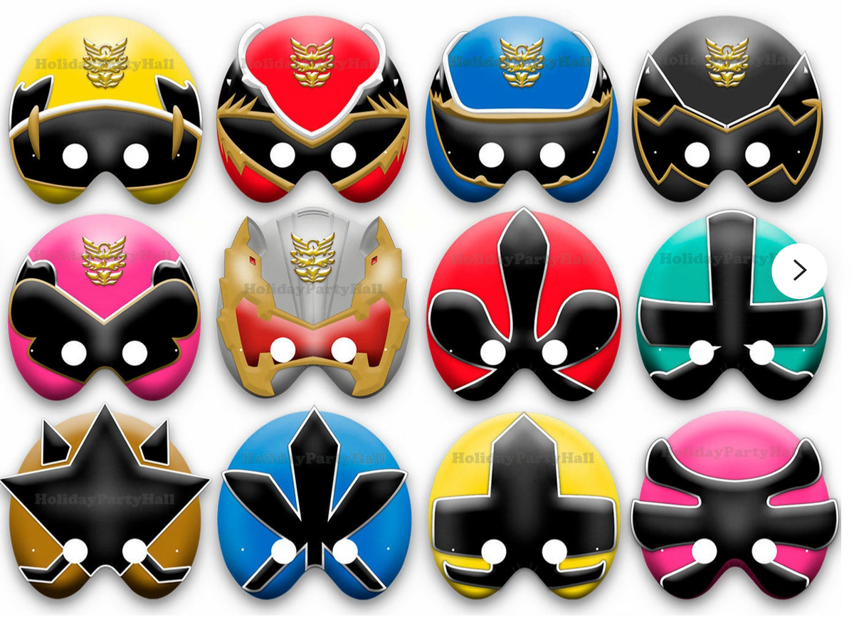 Power Ranger Card Masks – MATTEO PARTY
