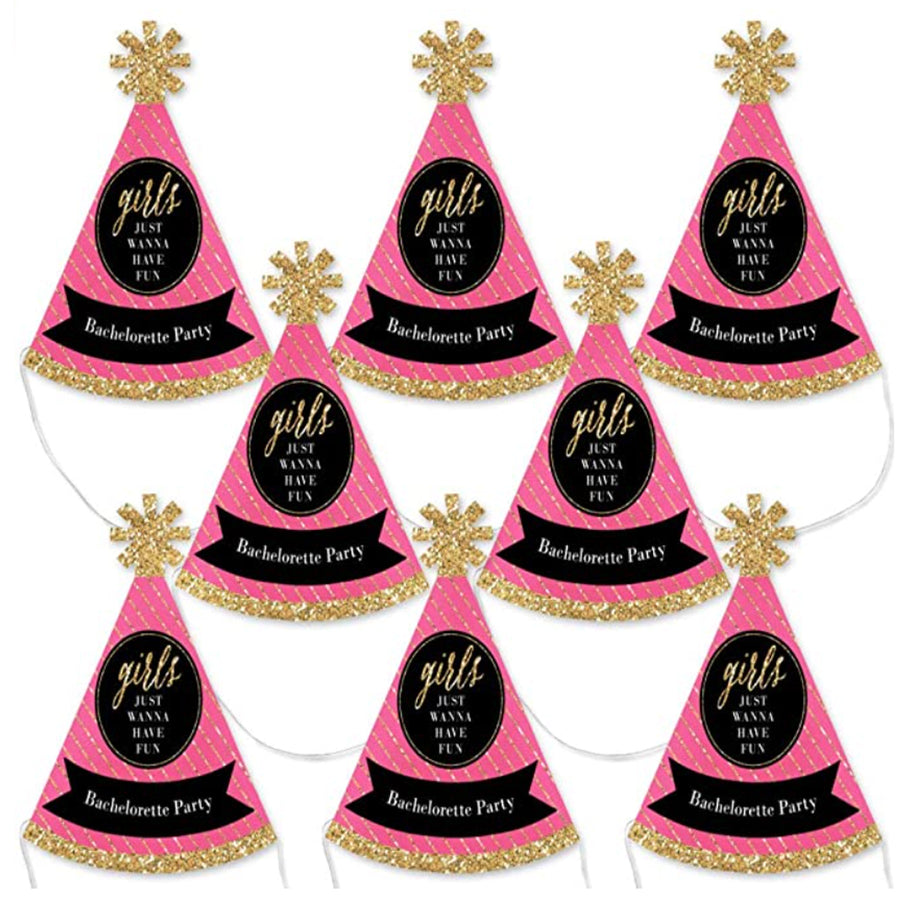 Girls Night Out - Cone Bachelorette Party Hats - Set of 8  display picture 1