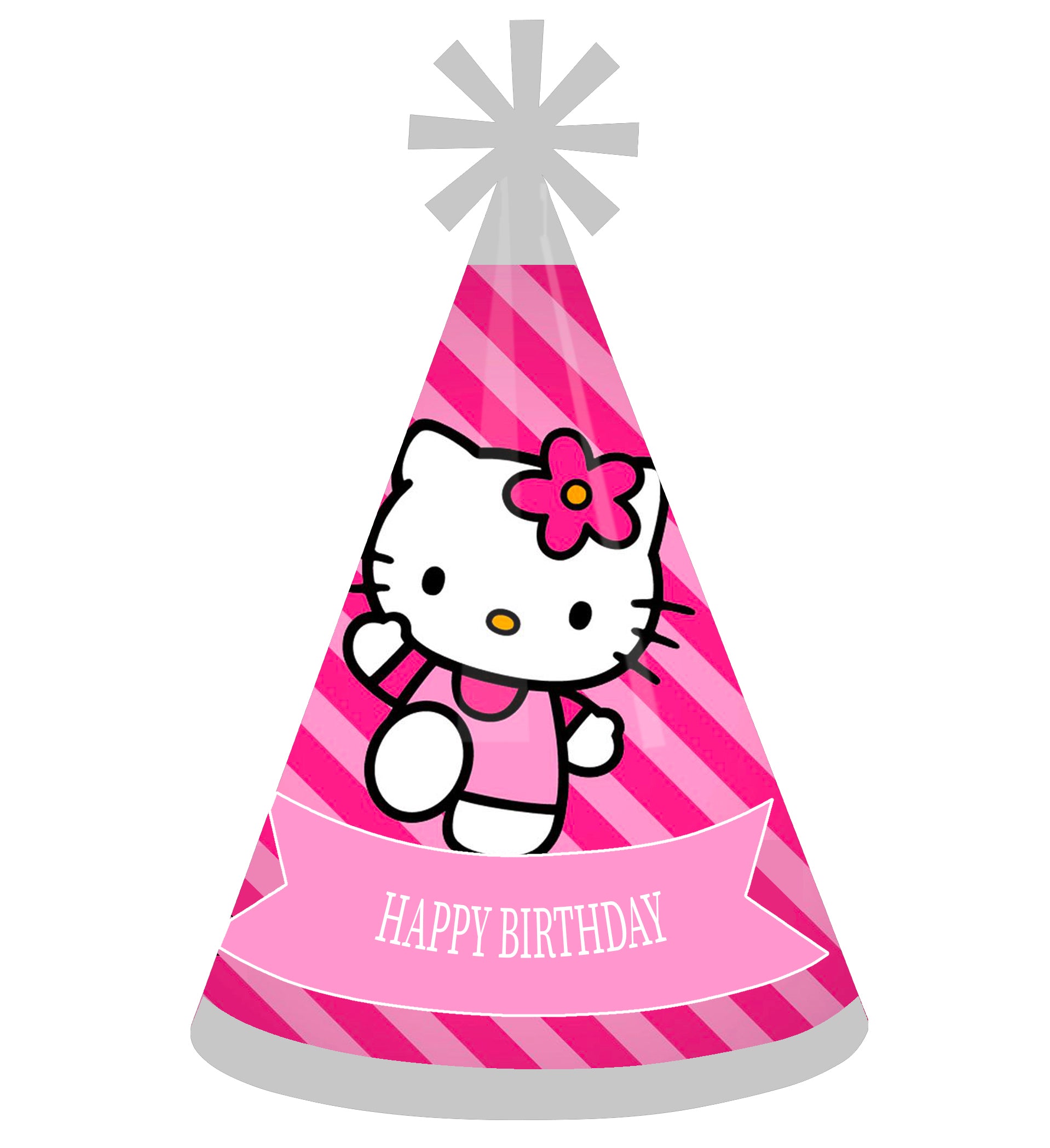 Hello Kitty - Cone Happy Birthday Party Hats for Kids and Adults - Set ...