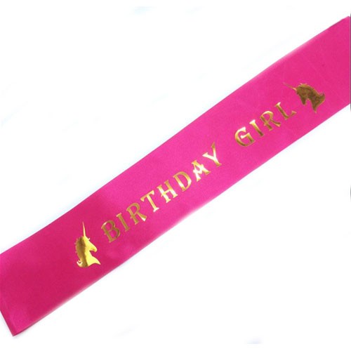 Pink birthday sash